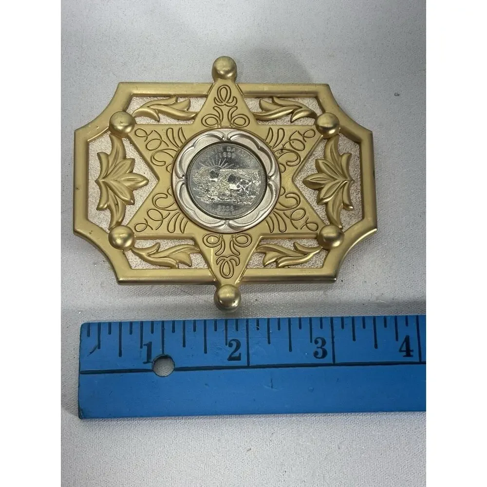 Genuine 2006 North Dakota State Quarter Western Sheriff Star Belt Buckle USA